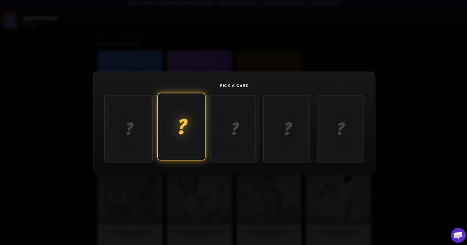 Picking one card out of five